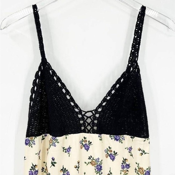 ZARA Satin Crochet Maxi Dress size small - Picture 3 of 7